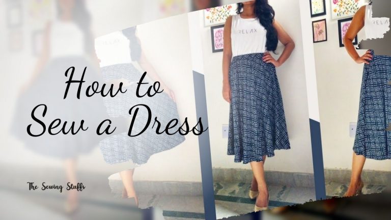 How to Sew a Dress With a Flared Skirt and Fitted Top on Thin Stripes